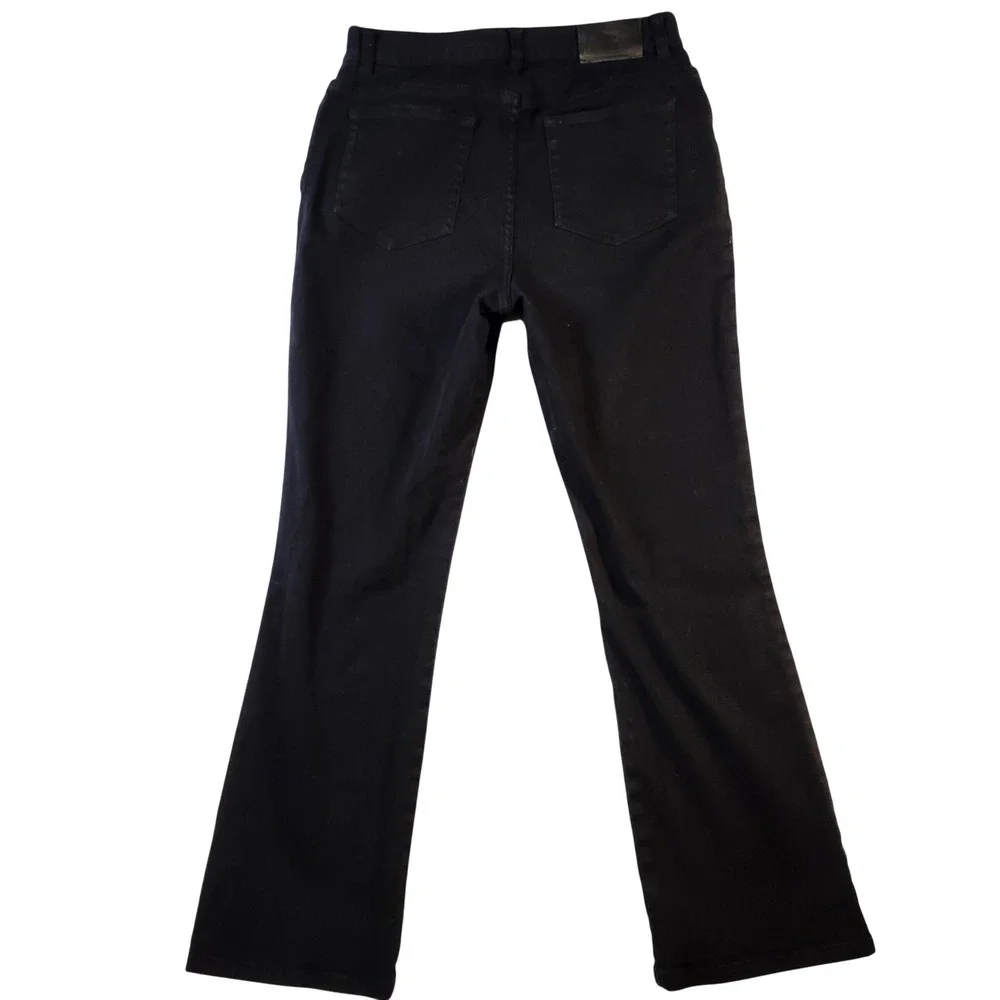 Lauren Ralph Lauren Jeans Women 8 Black Excellent Floral‎ Embroidered Bootcut